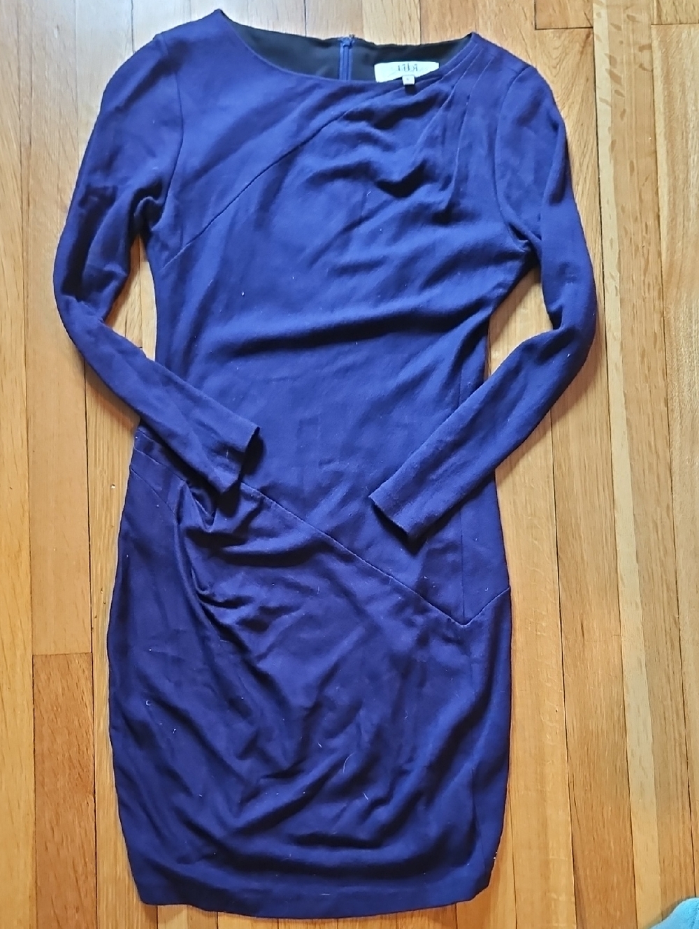 Tibi Long-Sleeve Purple Sheath Dress